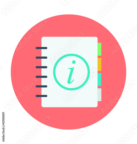 Info Book Colored Vector Icon