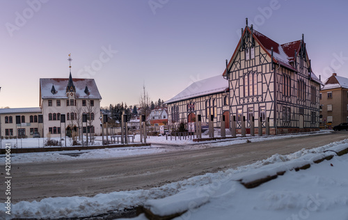 Fachwerkhaus in Schmalkalden im Winter