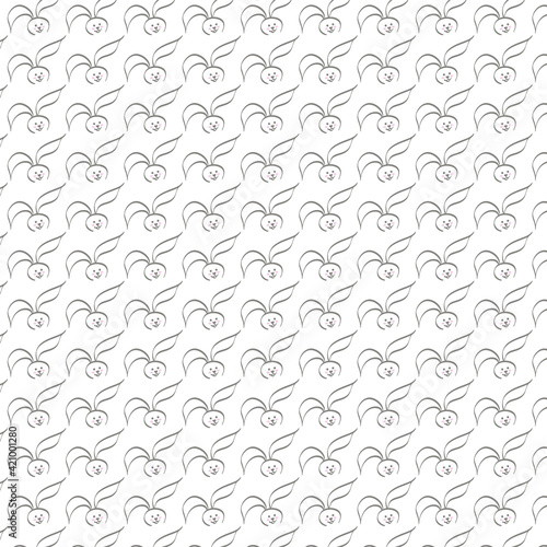 Abstract rabbit hare seamless pattern gray wallpaper vector illustration sketch