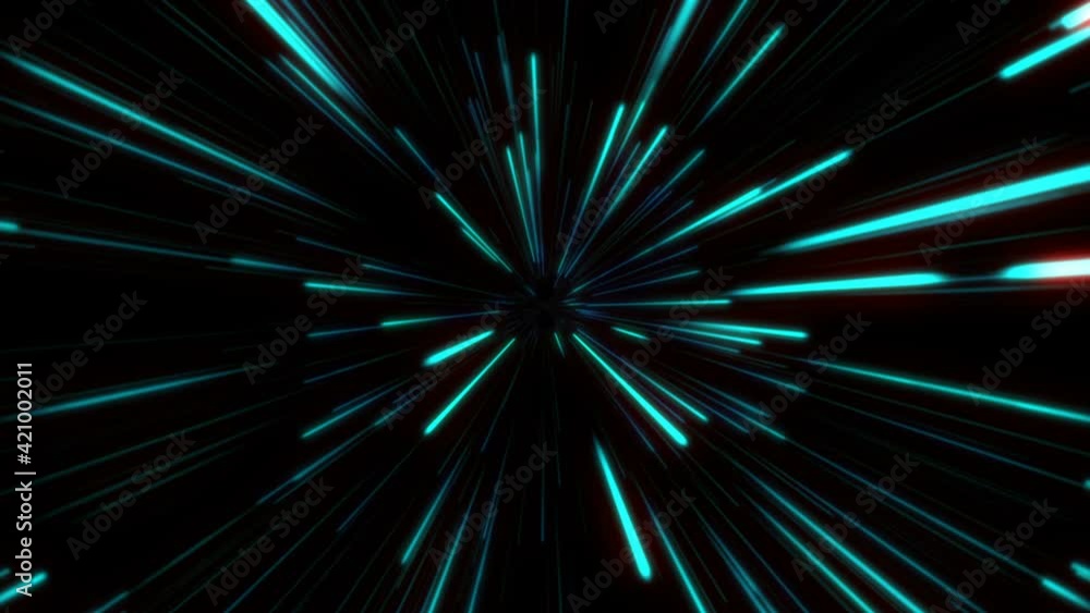 Loopable glowing light streak tunnel in cyan color. Abstract wormhole, hyperloop, firework background Loopable glowing light streak tunnel in cyan color. Abstract wormhole, hyperloop, firework background