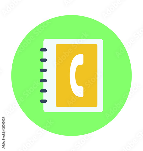 Phonebook Colored Vector Icon