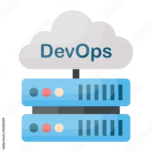 Devops Concept Vector Color Icon Design, Software and web development symbol on white background, Computer Programming and Coding stock illustration