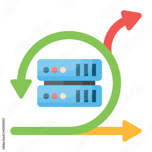 Agile Server Concept, Vector Color Icon Design, Software and web development symbol on white background, Computer Programming and Coding stock illustration