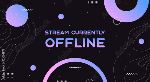 Animated Twitch Screens Cute Neon for Stream - Offline Media background. Twitch package overlays, panels. Twitch screens. Media overlay for stream. Animated background for stream on twitch or youtube.
