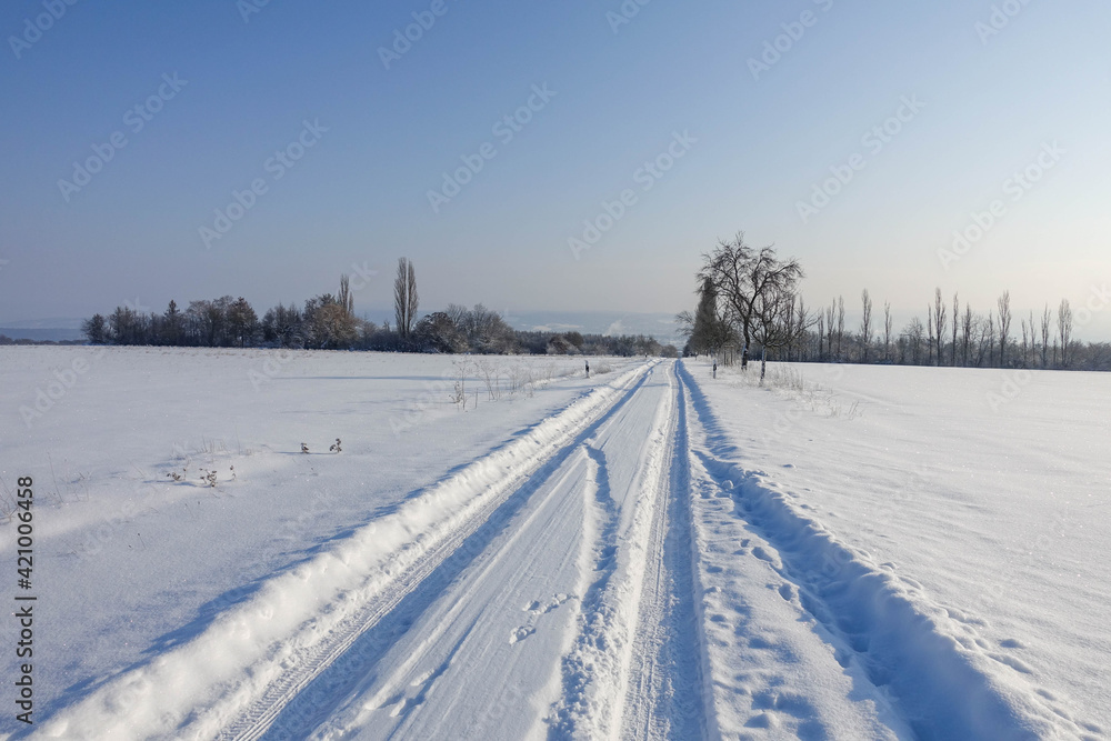 The unforgettable winter 2021 in Germany - snow-covered streets in the middle of Germany The unforgettable winter 2021 in Germany - snow-covered streets in the middle of Germany