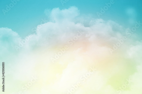 Fototapeta Naklejka Na Ścianę i Meble -  fantasy blurred soft cloudy sky with pastel gradient for nature abstract background