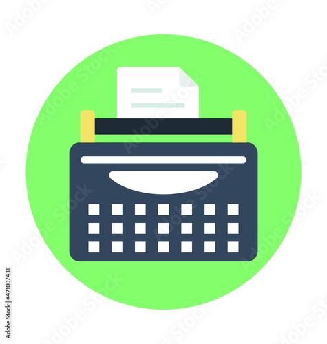 Typewriter Colored Vector Icon