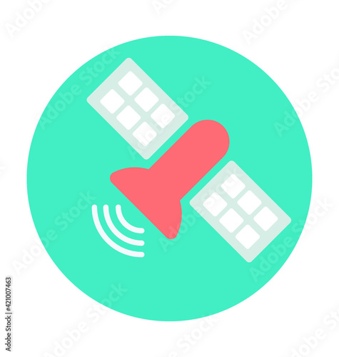Satellite Colored Vector Icon