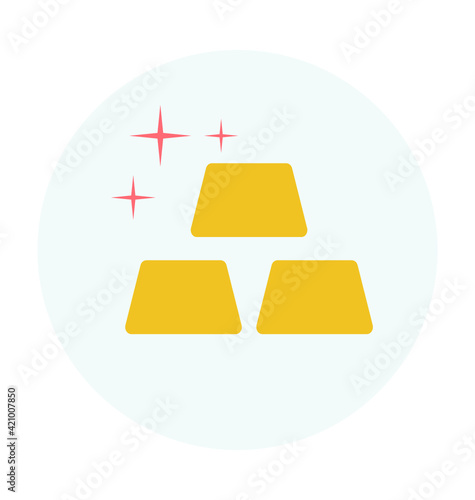 Gold Ingot Colored Vector Icon