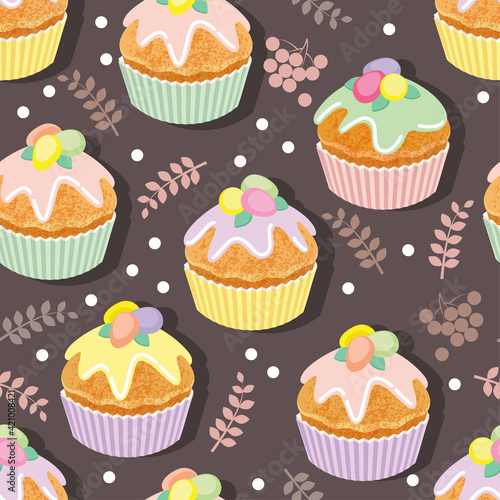 easter cake is a seamless pattern