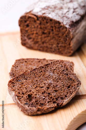 Loaf of rectangular rye bread