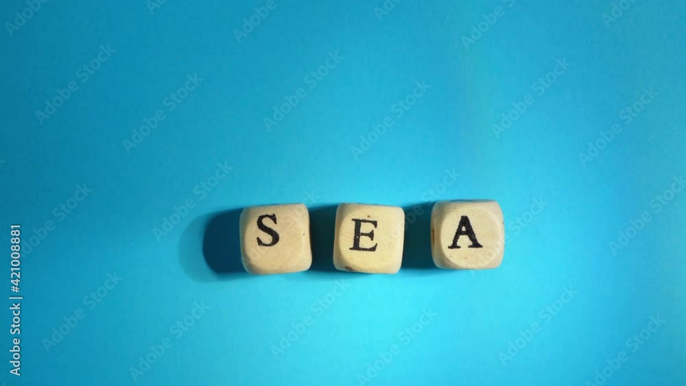 Sea word with a waver light Sea word with a waver light