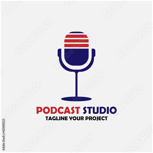 podcast design logo vector. illustration podcast vector