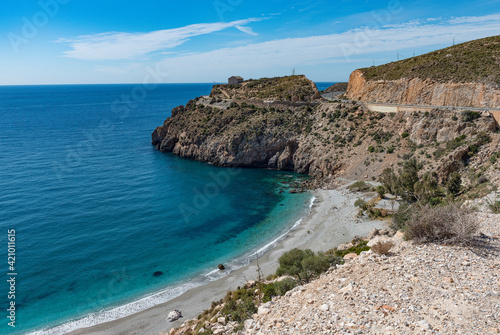 Coastline near Nerja , in Andalusia , Southern Spain