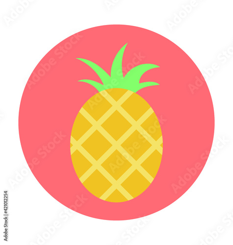 Fototapeta Naklejka Na Ścianę i Meble -  Pineapple Colored Vector Icon