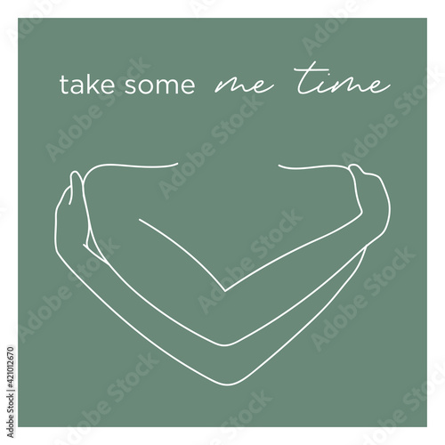 Take Some Me Time. Vector Minimalist Outline Illustration
