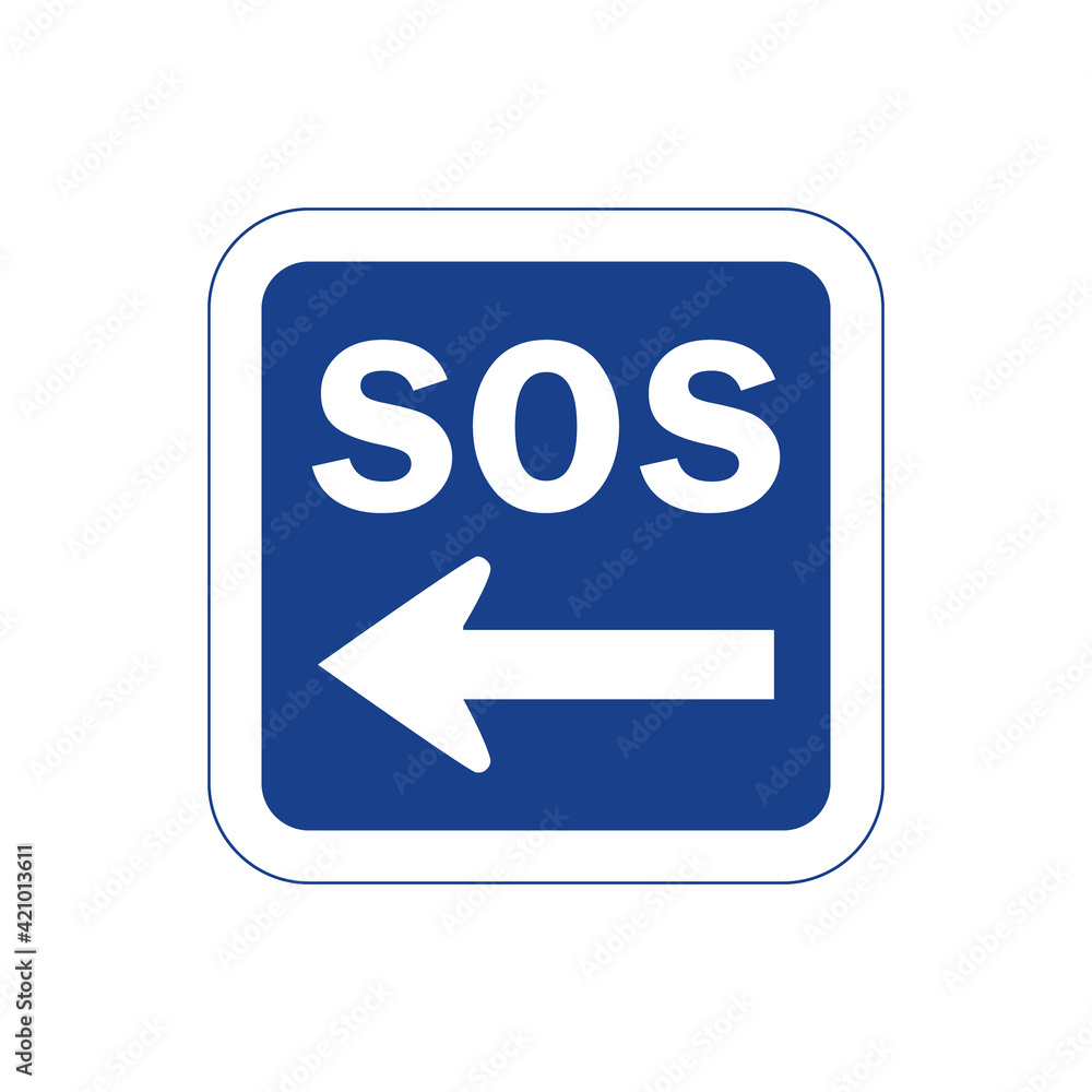 Square traffic signal in blue and white, isolated on white background. Roadside assistance Square traffic signal in blue and white, isolated on white background. Roadside assistance