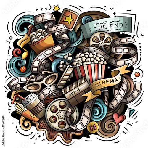 Cinema cartoon vector doodle design