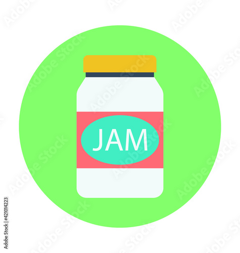 Jam Jar Colored Vector Icon