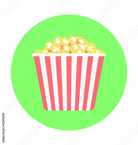 Popcorn Colored Vector Icon