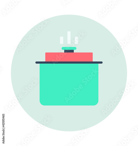 Cooking Pot Colored Vector Icon