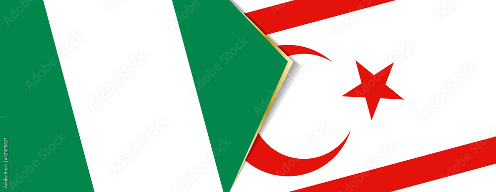 Nigeria and Northern Cyprus flags, two vector flags. Nigeria and Northern Cyprus flags, two vector flags.