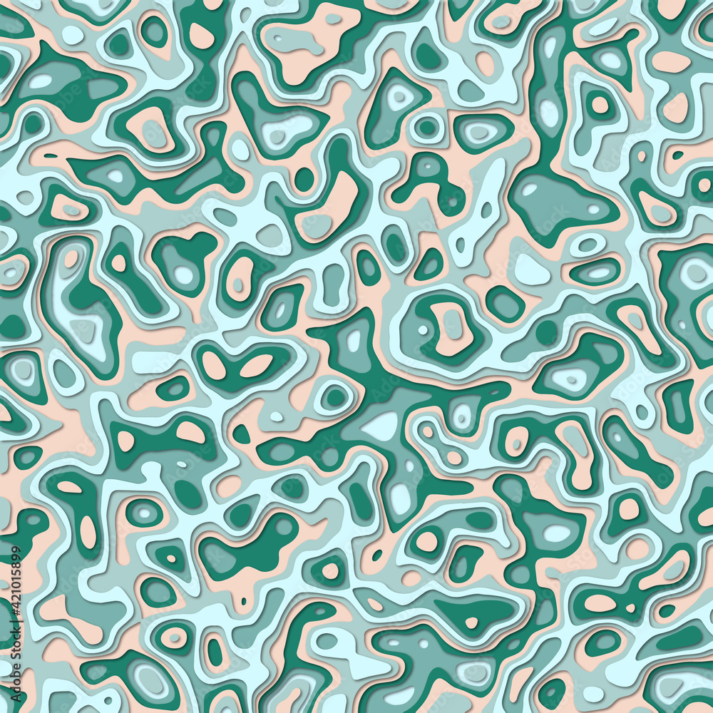Abstract Background with Paper Cutout Effect. Light  green colors.