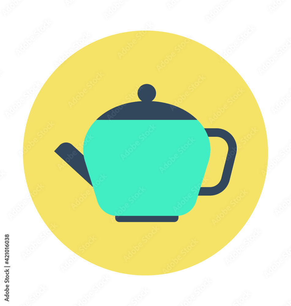 Obraz premium Teapot Colored Vector Icon