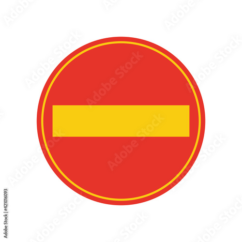 Free Download Rounded traffic signal in red and yellow, isolated on white background. Temporary entry prohibited - GFXLoad