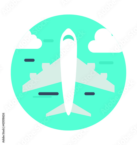 Airplane Colored Vector Icon