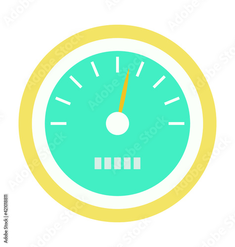 Speedometer Colored Vector Icon