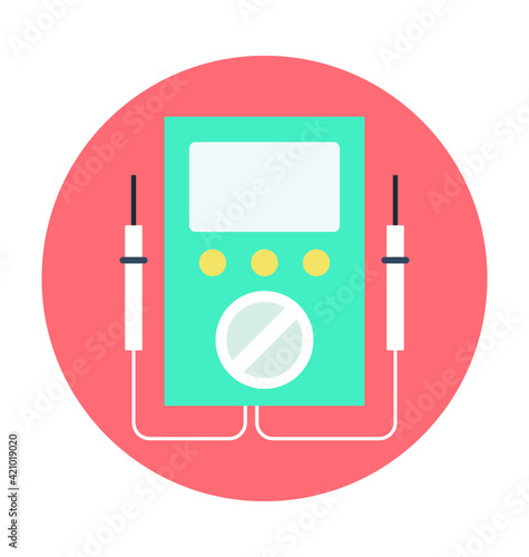 Voltmeter Colored Vector Icon