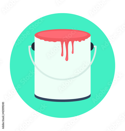 Bucket Colored Vector Icon 