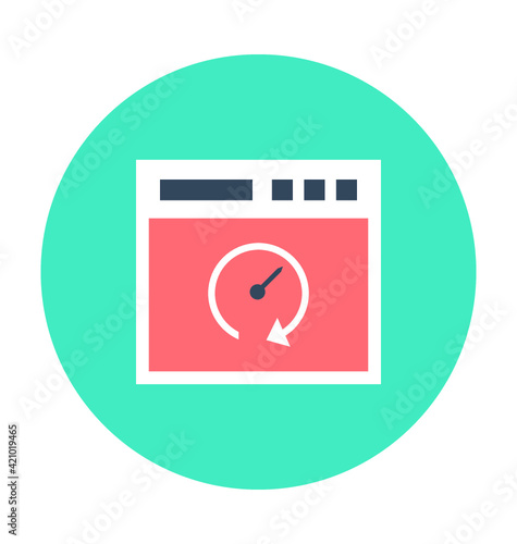 Website Speedometer Colored Vector Icon