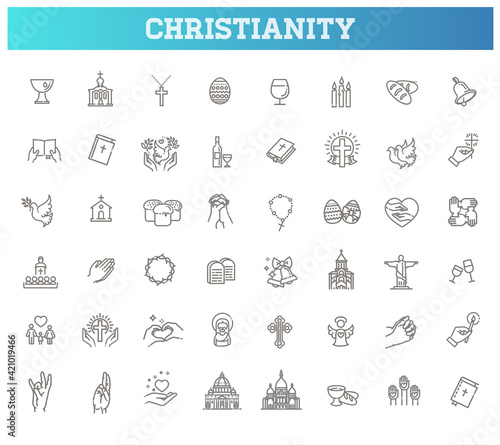 Vászonkép Christianity vector symbols