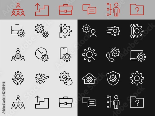 A simple set of settings and options related to Vector Line Icons. Contains icons such as set time, business, phone, and more. Editable Stroke.. 480x480