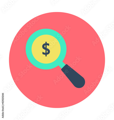 Looking for Money Colored Vector Icon