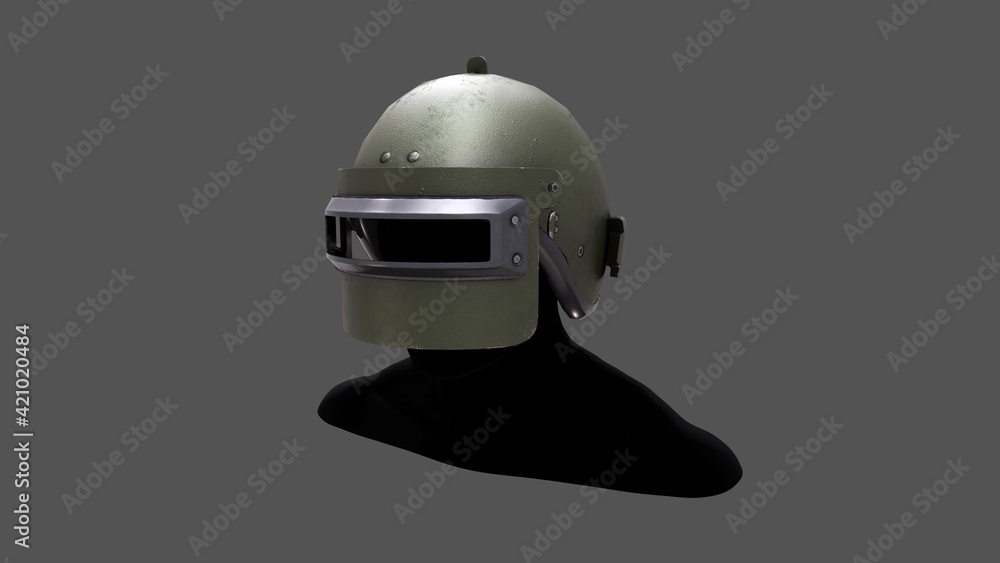 Fototapeta premium Old Military Helmet Isolated on White 3d render