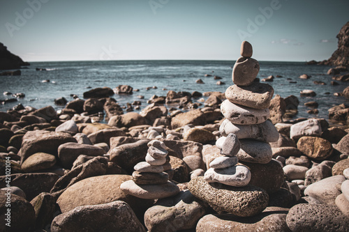 Stack of Rocks on the Beach