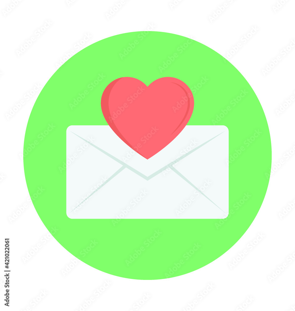 Love Letter Colored Vector Icon