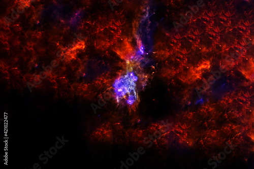 Galaxy in red colors. Elements of this image were furnished by NASA.