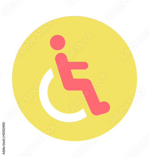 Handicap Colored Vector Icon