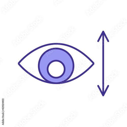 Testing eye reflectors RGB color icon. Doctor cheking how good human visionary system react to light. Movement eye testing process. Isolated vector illustration