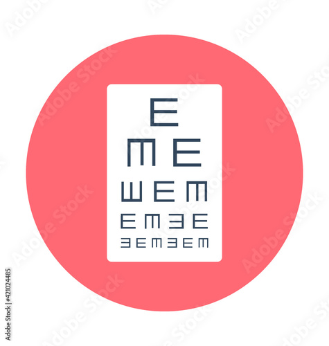 Eye Test Chart Colored Vector Icon