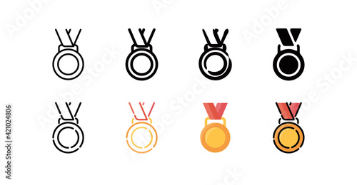 Medal Icon Set (8 different style vector icon set)