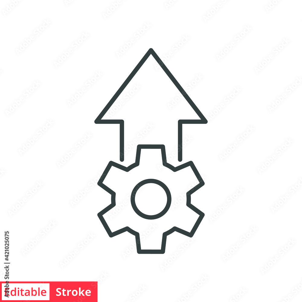 Operational excellence line icon. Simple outline style symbol. Optimize technology, innovation, production growth concept. Vector illustration isolated on white background. Editable Stroke EPS 10. Operational excellence line icon. Simple outline style symbol. Optimize technology, innovation, production growth concept. Vector illustration isolated on white background. Editable Stroke EPS 10.