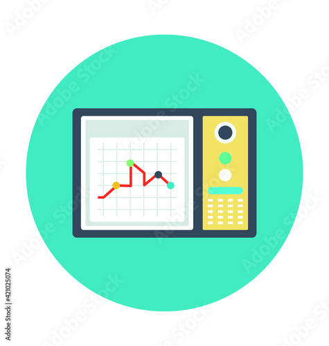 Ecg Machine Colored Vector Icon
