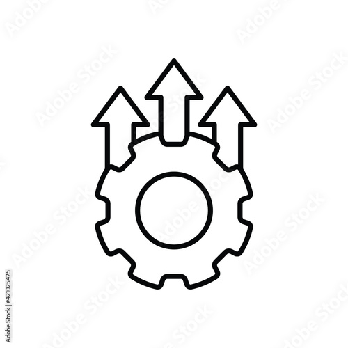 Operational excellence line icon. Simple outline style symbol. Optimize technology, innovation, production growth concept. Vector illustration isolated on white background. EPS 10.