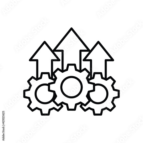 Operational excellence line icon. Simple outline style symbol. Optimize technology, innovation, production growth concept. Vector illustration isolated on white background. EPS 10.