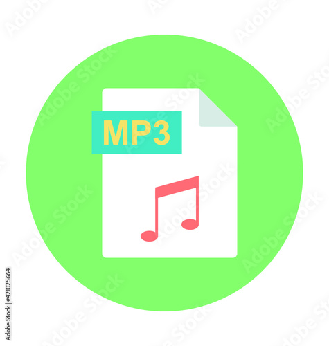 MP3 File Colored Vector Icon